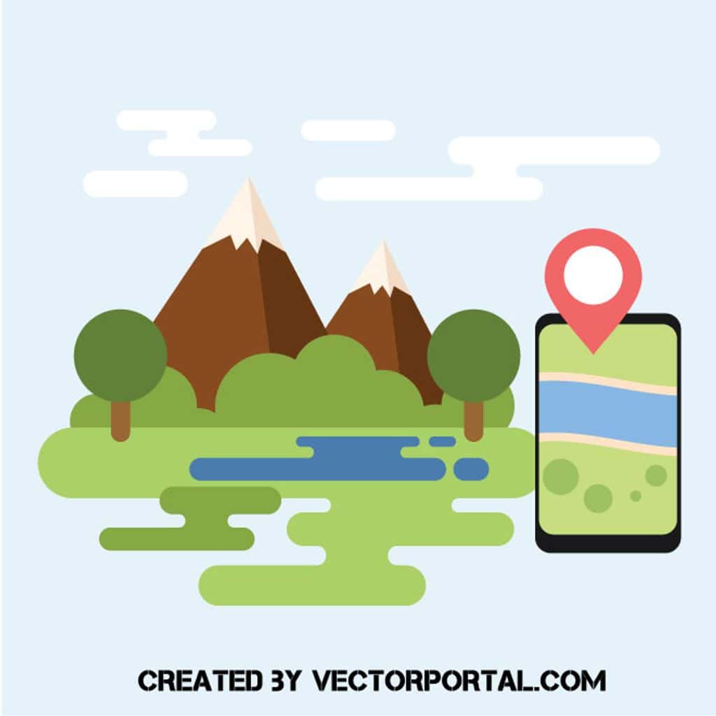Smartphone with a location pin and map, illustrating real-time GPS tracking services.